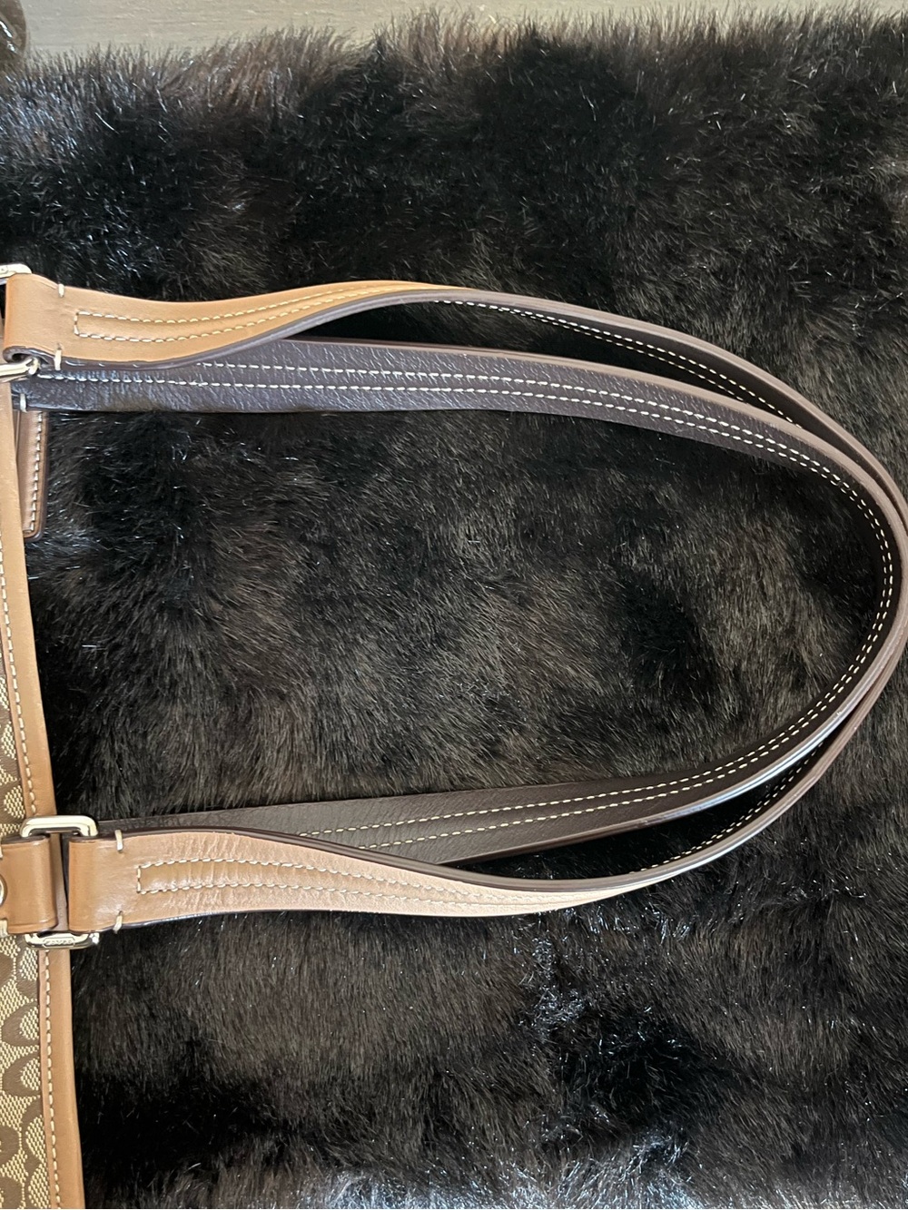Coach Brown and Beige Signature Canvas Tote - Picture 6 of 14
